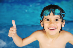 Swimming at the pool